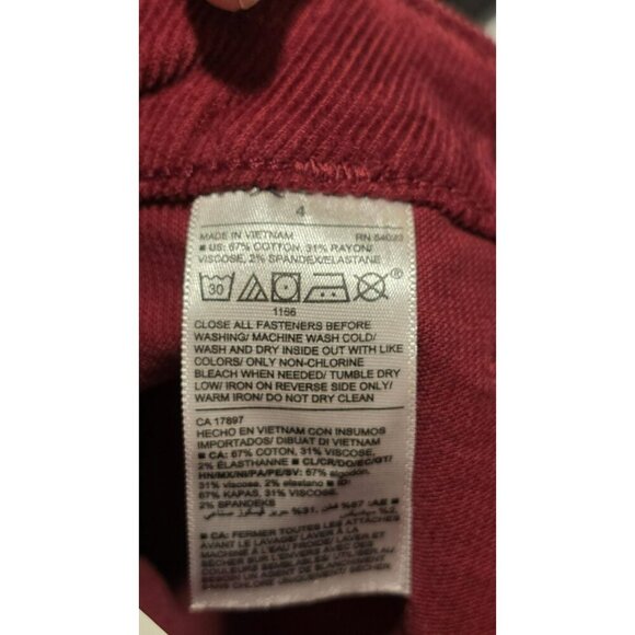 Old Navy Mini Skirt Womens Size Small Red Corduroy Pockets NWT Y2K Academia - Picture 5 of 9